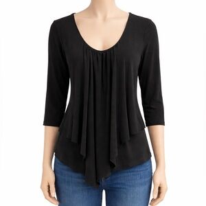 Joseph Ribkoff Black Draped Top – Size 14
